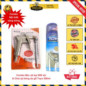 Combo TOYO xịt bóng da, gỗ, nhựa + béc xịt bụi khí nén 989