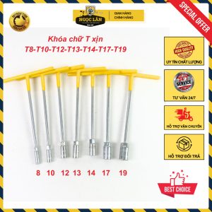Khóa chữ T cán bọc vặn bulong đai ốc các cỡ 8-19mm thép CRV