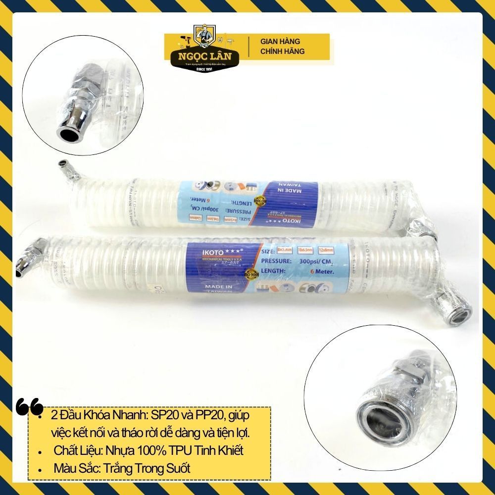 Combo Dụng cụ phun sơn F75, Dây hơi xoắn 6m/12m, Van khóa hơi 1/4 - Ảnh 5