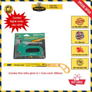 Bộ Kìm bấm ghim U và Cưa cành lách LS 300mm