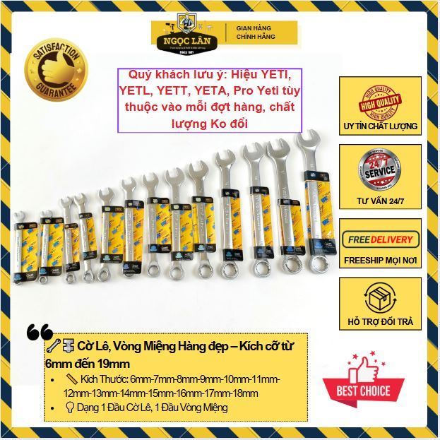 Cờ lê vòng miệng Yeti cỡ 6-18mm cao cấp