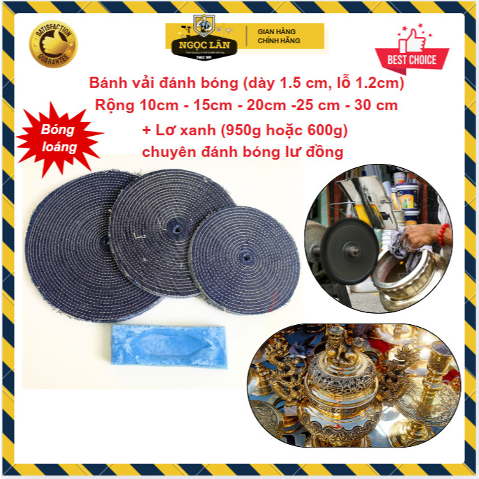 Bánh phớt đánh bóng vải jean nỉ cho lư đồng, inox đủ cỡ