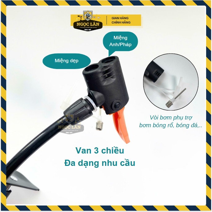 Bơm đạp chân Go further 2 ống xilanh 1.5kg bơm hơi xe đạp xe máy - Ảnh 8