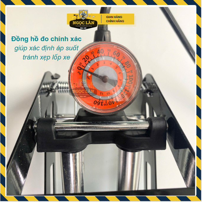 Bơm đạp chân Go further 2 ống xilanh 1.5kg bơm hơi xe đạp xe máy - Ảnh 6