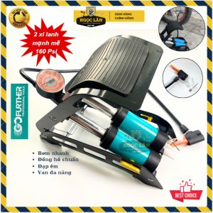 Bơm đạp chân Go further 2 ống xilanh 1.5kg bơm hơi xe đạp xe máy