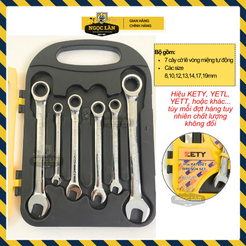 Bộ 7 Cờ Lê Vòng Miệng Tự Động KETY CRV 8-19mm - Ảnh 2