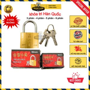 Ổ khóa tri chìa muỗng mạ vàng Hàn Quốc, khóa tủ cửa an toàn 3p, 4p, 5p, 6p