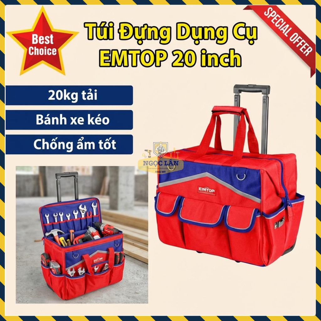 Túi Dụng Cụ Kéo EMTOP 20 Inch Chống Ẩm EHRRTB2013