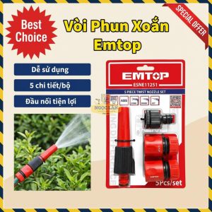 Bộ Vòi Phun Xoắn 5 Món Emtop Đa Năng ESNE11251