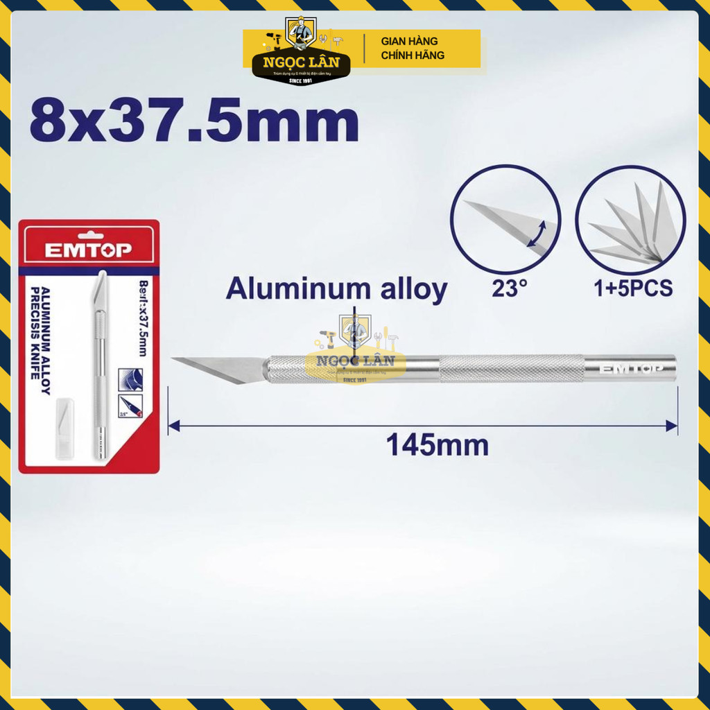 Dao Cắt Tỉa EMTOP Thân Hợp Kim Nhôm, 5 Lưỡi SK5 EMSK1061 - Ảnh 2
