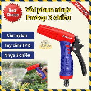 Vòi Phun Emtop Nhựa 3 Chiều Kích Hoạt Tay Cầm TPR (ESNE10301)