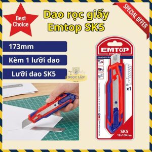 Dao Rọc Giấy Emtop Lưỡi SK5 Kèm Theo ESNK18102