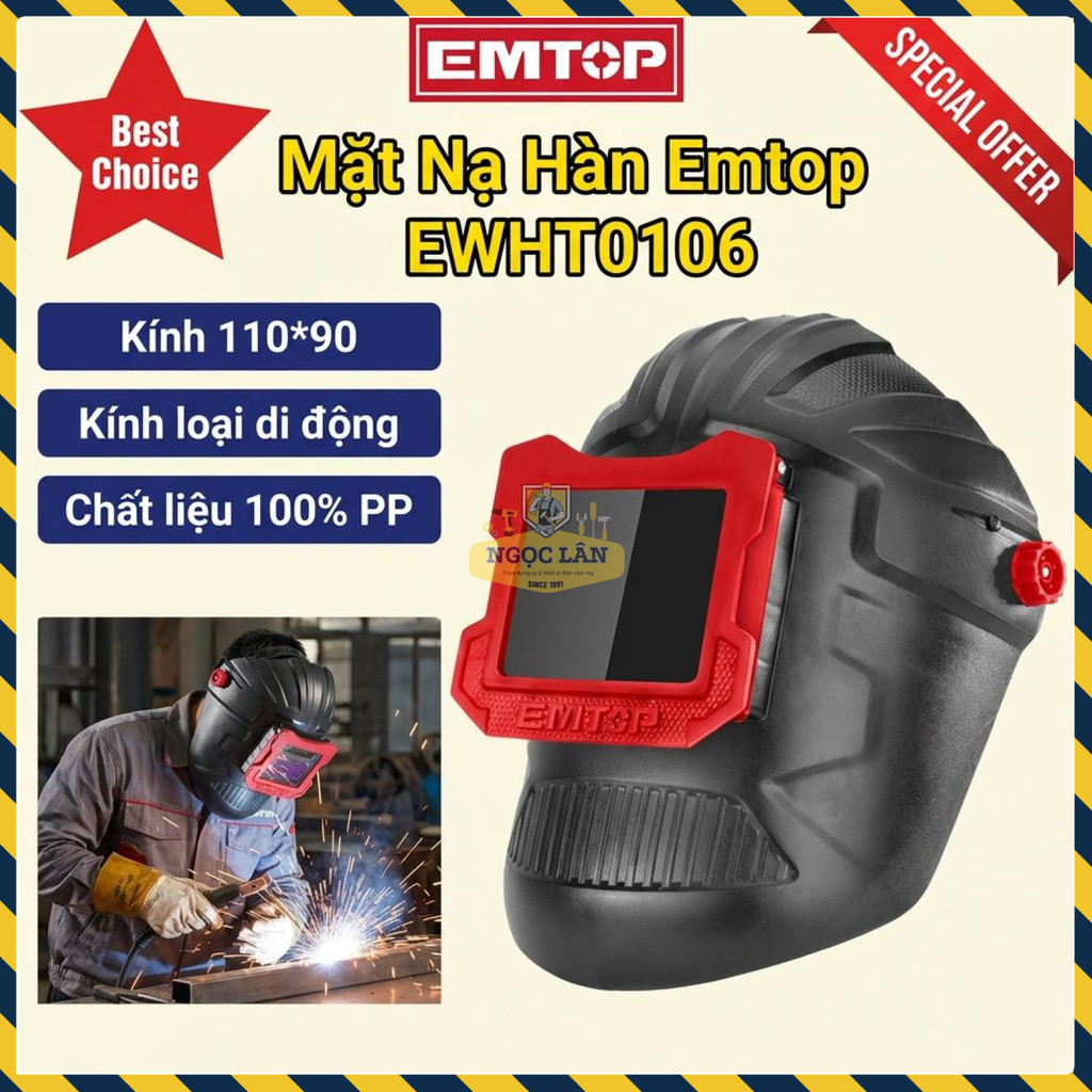 Mặt Nạ Hàn Emtop EWHT0106 Kính Di Động Chất Liệu PP