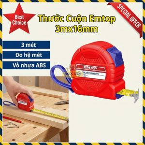 Emtop Thước Cuộn Vỏ Nhựa ABS 3mx16mm EMTP3316M