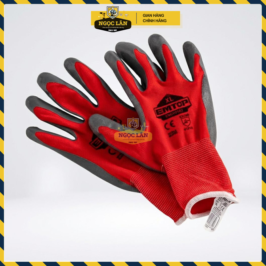 Găng Tay Emtop Nitrile Lót Polyester Size XL ENGV0102 - Ảnh 3