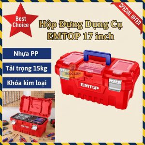 Hộp Đựng Dụng Cụ Emtop 17 Inch EPBX1702, Khóa Kim Loại, Tải Trọng 15kg