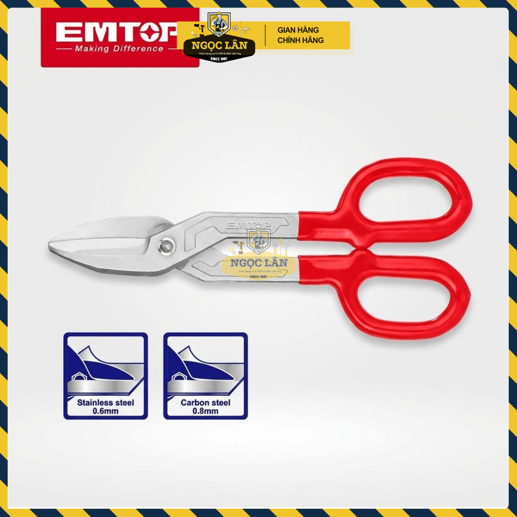 Kéo Cắt Tôn EMTOP 10 Inch Thép Rèn Tay Cầm Nhúng (EASPT1011) - Ảnh 4