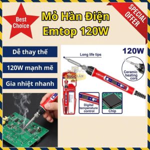 Emtop Mỏ Hàn Điện EESL01610 120W Điều Chỉnh Nhiệt Độ