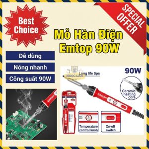 Mỏ Hàn Điện Emtop 90W Điều Chỉnh Nhiệt Độ EESL01608