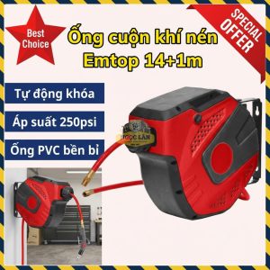 Hộp Dây Hơi Khí Nén Emtop Tự Động Khóa, 14+1m, EMAZ3515