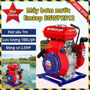 Máy Bơm Nước Chạy Xăng Emtop EGWP2512 (25mm, 100L/phút)