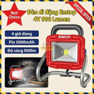 Đèn Di Động Không Dây Emtop 4V 900 Lumen Pin 5000mAh ELWL4415