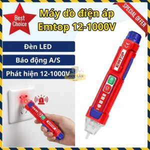 Máy Dò Điện Áp AC Emtop ETPL100091 12-1000V, Báo Động Âm Thanh & Ánh Sáng