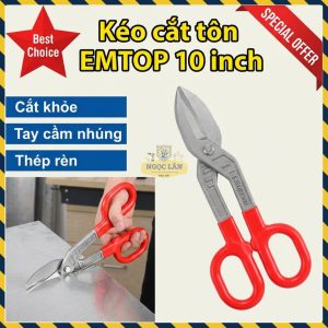 Kéo Cắt Tôn EMTOP 12 Inch Thép Rèn Tay Cầm Nhúng Đôi EASPT1221
