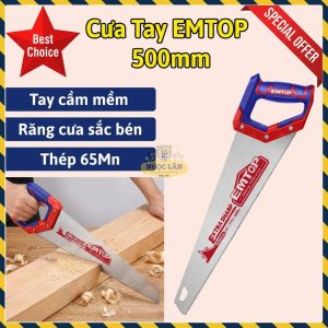 Cưa Gỗ Cầm Tay EMTOP 500mm, Răng Sắc Bén, Tay Cầm Mềm EHAS5002