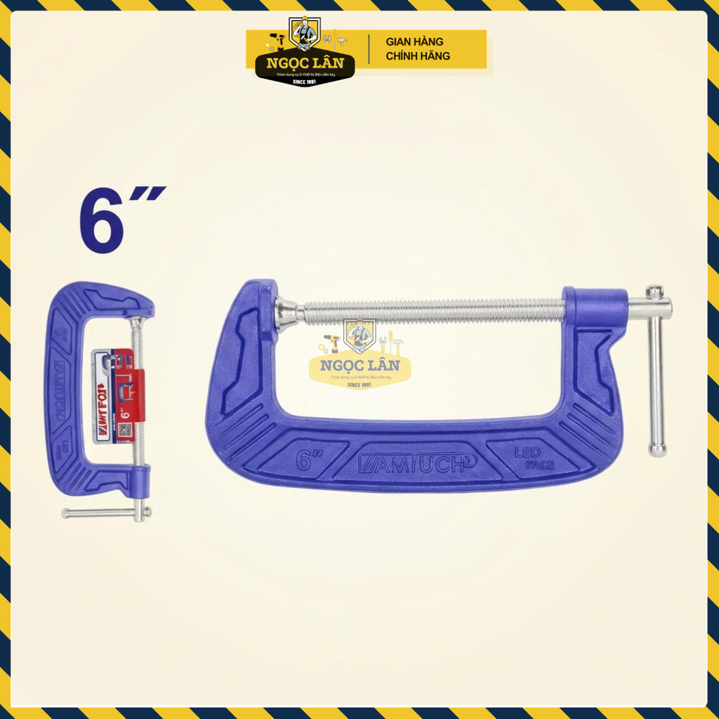 Kẹp G Gang Dẻo Emtop 6 Inch/150mm Ren Hình Chữ T (ECLPG0601) - Ảnh 2