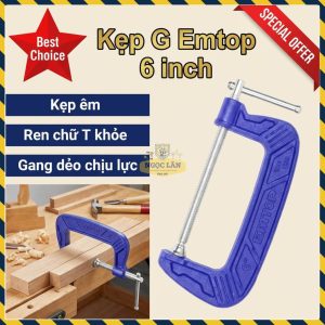 Kẹp G Gang Dẻo Emtop 6 Inch/150mm Ren Hình Chữ T (ECLPG0601)