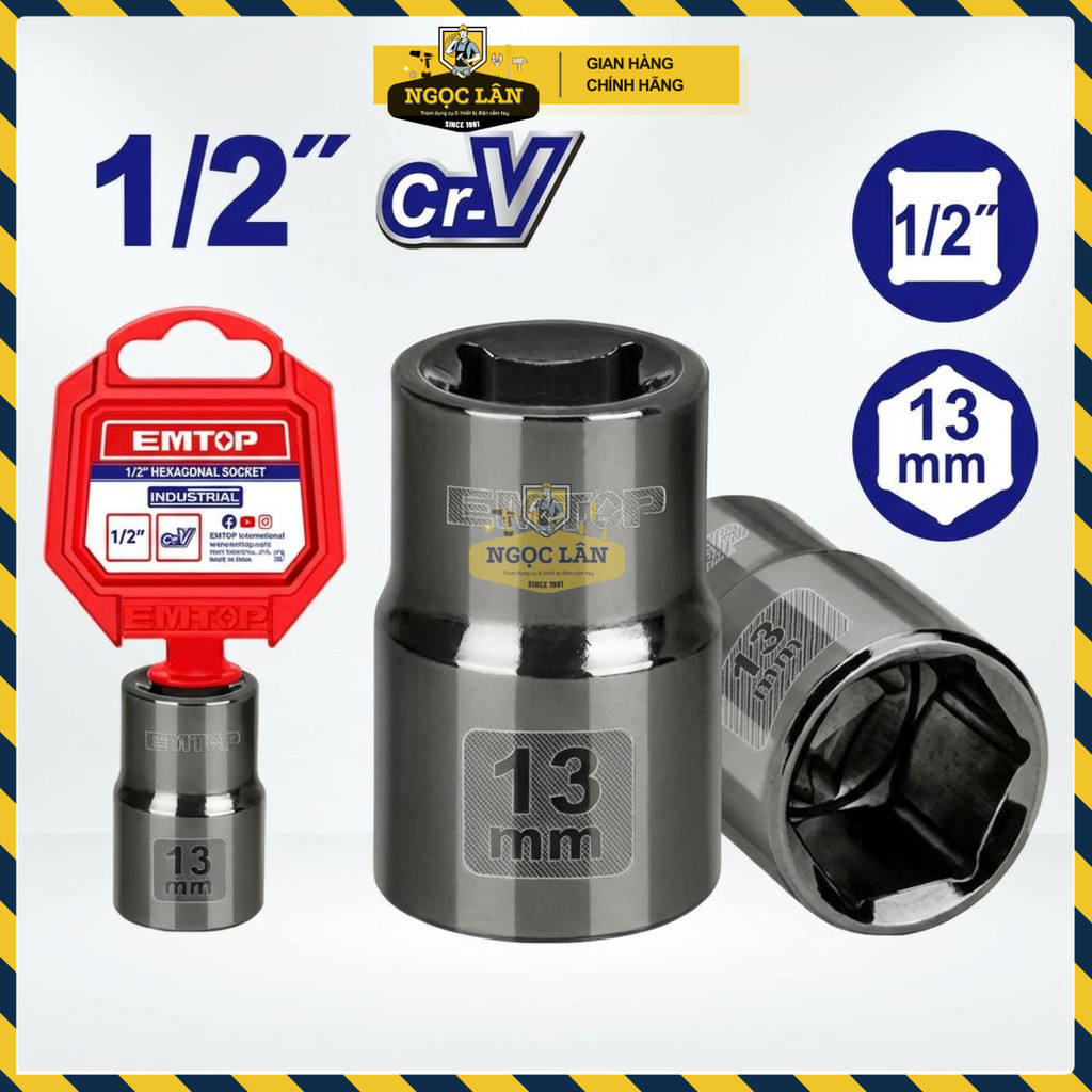 Chào bạn, tên sản phẩm chuẩn SEO từ tên gốc là:
Đầu Tuýp EMTOP 1/2 Inch 13mm 50BV30 Mạ Niken Đen (ESCT12131) - Ảnh 2