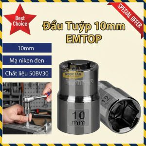 Đầu Tuýp 10mm 1/2" EMTOP Hợp Kim 50BV30, Mã ESCT12101