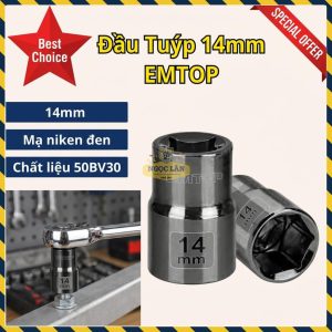 Đầu Tuýp 14mm 1/2" EMTOP Thép 50BV30 (ESCT12141)
