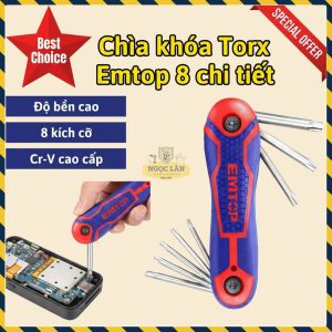 Bộ Chìa Khóa Hoa Thị Torx EMTOP 8 Chiếc Cr-V Cao Cấp EHKY4083