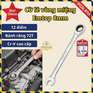 Cờ Lê Vòng Miệng Tự Động EMTOP 8mm Cr-V Cao Cấp ECSPAR081