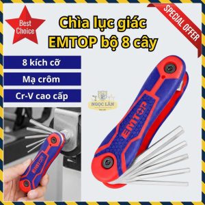 Bộ Chìa Khóa Lục Giác EMTOP 8 Cây Cr-V Cao Cấp EHKY4081