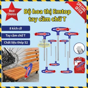 Bộ Tua Vít Sao Chuôi T 8 Chiếc EMTOP ETHW6063