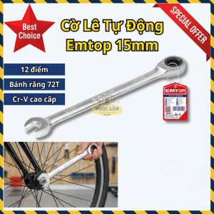 Cờ Lê Vòng Miệng Tự Động EMTOP 15mm Cr-V 72T ECSPAR151