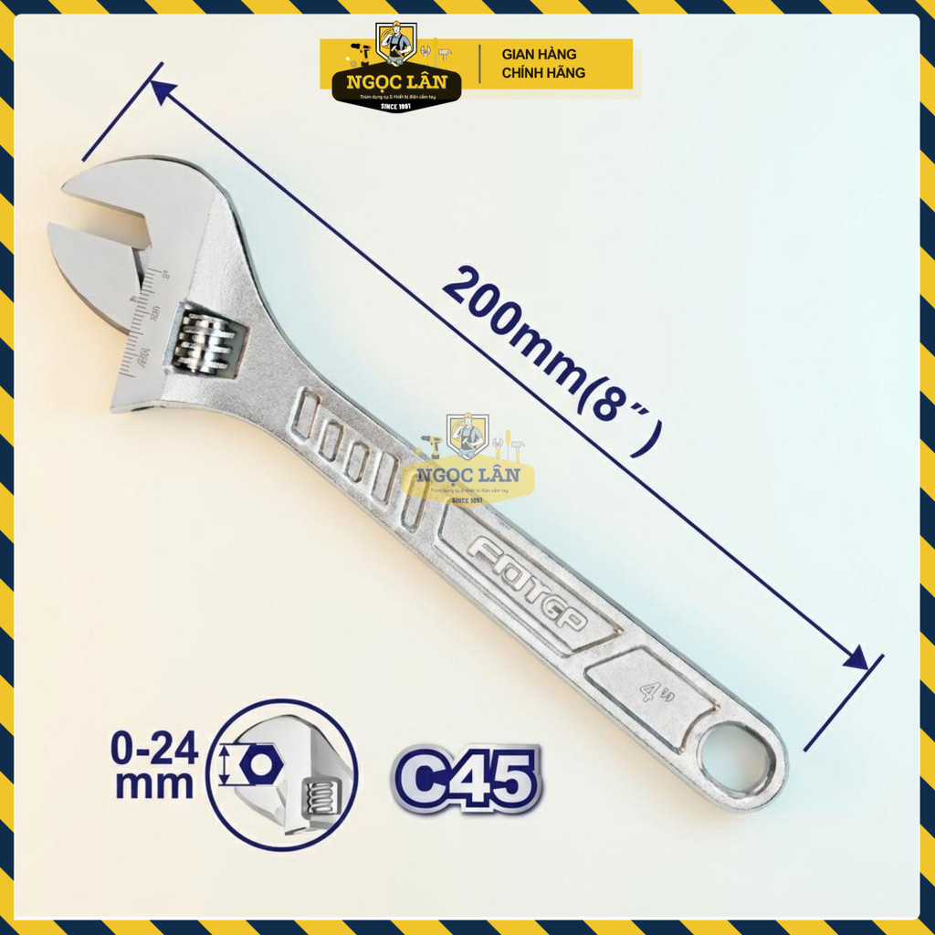 Mỏ Lết Điều Chỉnh Kích Thước EMTOP 8" 200mm EAWH130822 - Ảnh 3