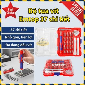 Bộ Tua Vít Chính Xác EMTOP Ebst03702 37 Chiếc Đa Năng Sửa Chữa Điện Tử