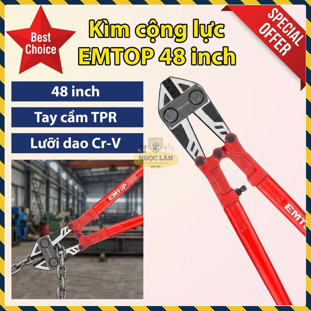 Kìm Cộng Lực EMTOP 48 Inch Lưỡi Cr-V (EBCR4801)