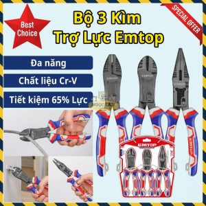 Bộ 3 Kìm EMTOP Trợ Lực 65% Cr-V Cao Cấp EPLS2351