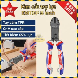 Kìm Cắt Trợ Lực 65% 8 Inch EMTOP Cr-V EPLRCD0851