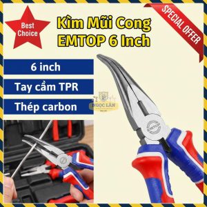Kìm Mũi Cong EMTOP 6 Inch Thép Carbon EPLRB0611