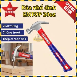 Búa Nhổ Đinh EMTOP 20oz 560g Chống Trượt, Đầu Búa Rèn Thả EHAMCH2001