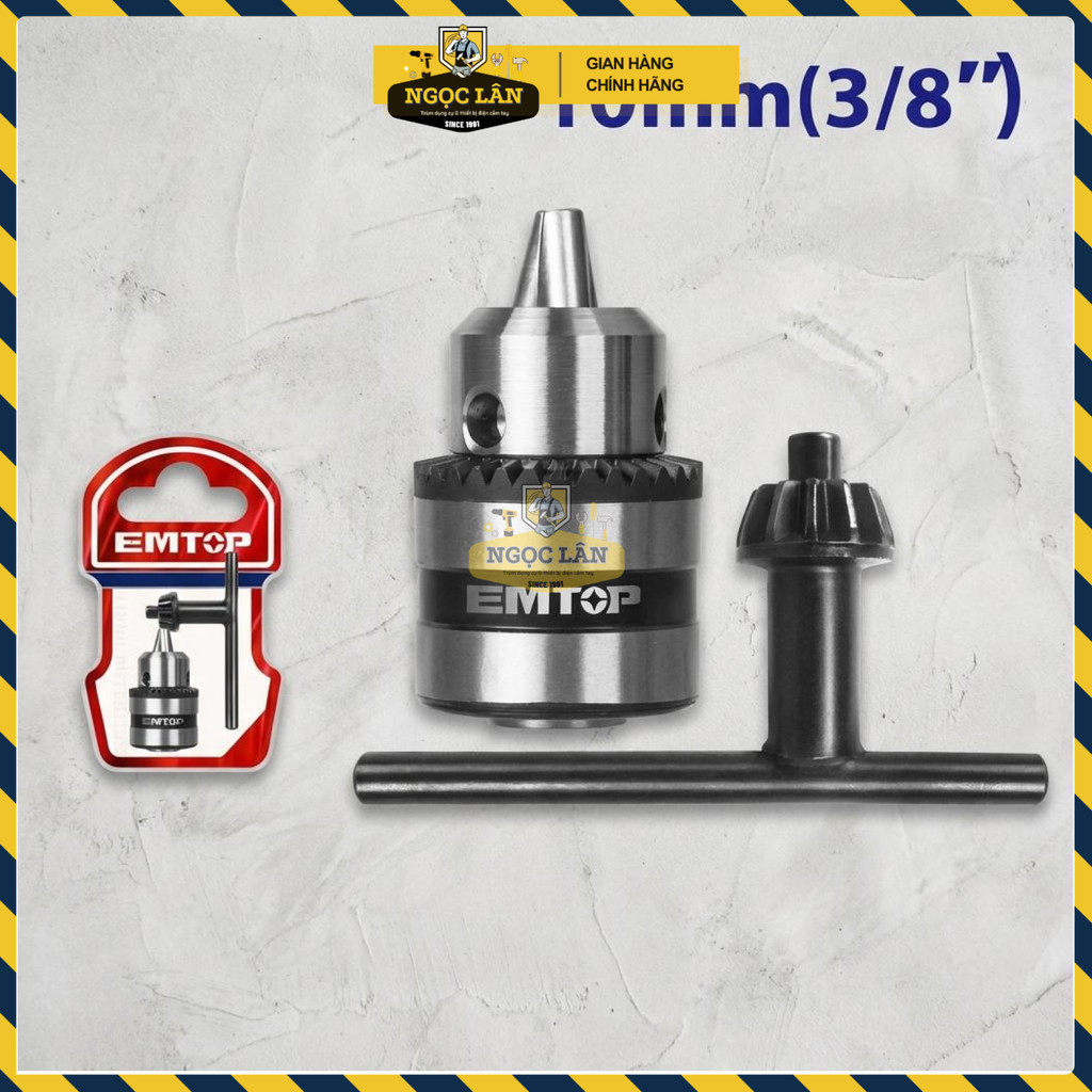 Đầu Kẹp Khoan EMTOP 10mm Kèm Chìa Khóa Vặn (EKCK1001) - Ảnh 2