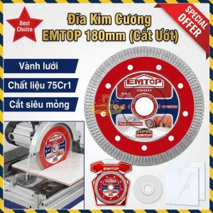 Đĩa Kim Cương Siêu Mỏng EMTOP Vành Lưới 180mm (EDDCH81801)