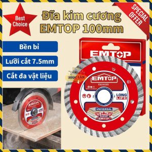 EMTOP Đĩa Kim Cương Gạch Đá BT 100mm me 10mm EDDC031002