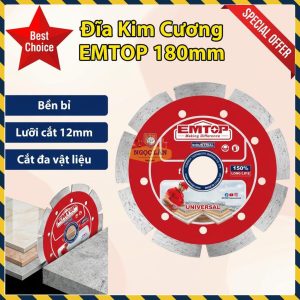 Đĩa Kim Cương EMTOP Cắt Gạch Đá 180mm (EDDC011801)